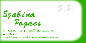 szabina pogacs business card